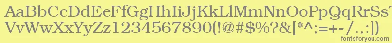 LibrarianRegular-fontti – harmaat kirjasimet keltaisella taustalla