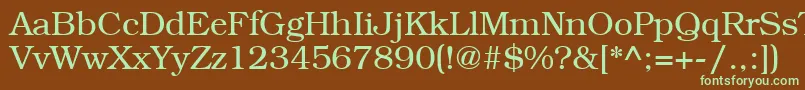 LibrarianRegular-fontti – vihreät fontit ruskealla taustalla