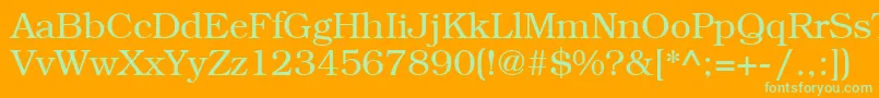 LibrarianRegular Font – Green Fonts on Orange Background
