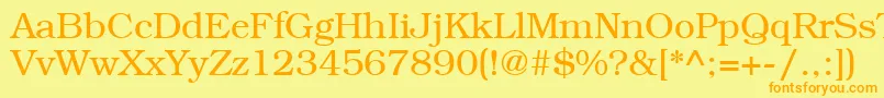LibrarianRegular-Schriftart – Orangefarbene Schriften auf gelbem Hintergrund