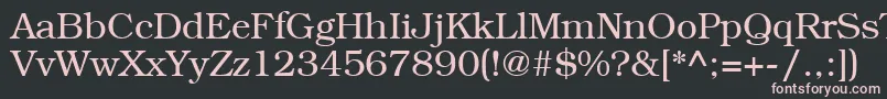 LibrarianRegular-fontti – vaaleanpunaiset fontit mustalla taustalla