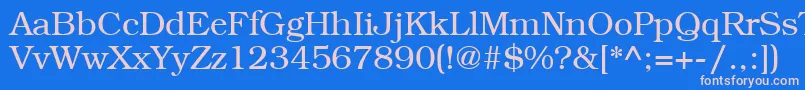 フォントLibrarianRegular – ピンクの文字、青い背景