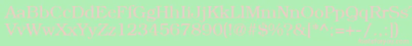 フォントLibrarianRegular – 緑の背景にピンクのフォント