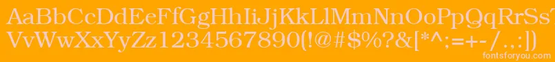 LibrarianRegular-Schriftart – Rosa Schriften auf orangefarbenem Hintergrund