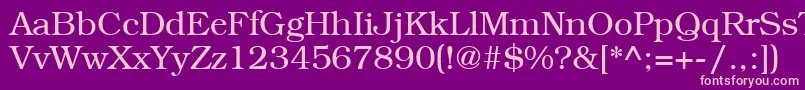 LibrarianRegular-Schriftart – Rosa Schriften auf violettem Hintergrund