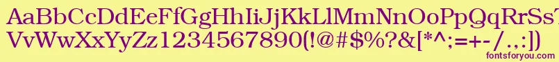 Шрифт LibrarianRegular – фиолетовые шрифты на жёлтом фоне