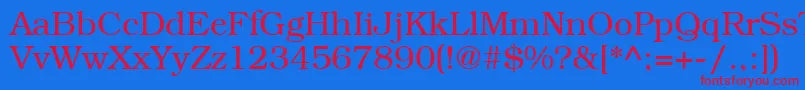 LibrarianRegular-fontti – punaiset fontit sinisellä taustalla