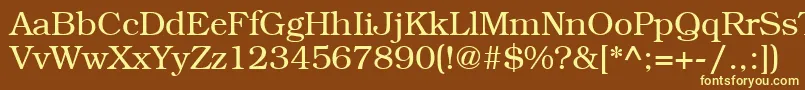 LibrarianRegular-fontti – keltaiset fontit ruskealla taustalla