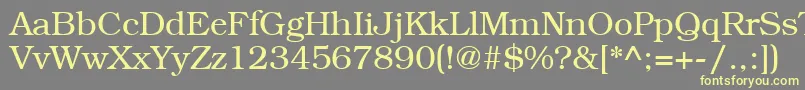 LibrarianRegular-fontti – keltaiset fontit harmaalla taustalla