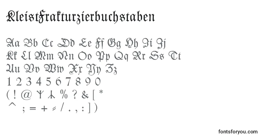 A fonte KleistFrakturzierbuchstaben – alfabeto, números, caracteres especiais