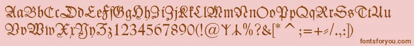 KleistFrakturzierbuchstaben Font – Brown Fonts on Pink Background