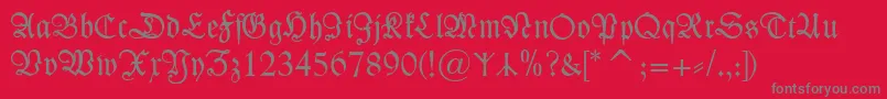 KleistFrakturzierbuchstaben Font – Gray Fonts on Red Background