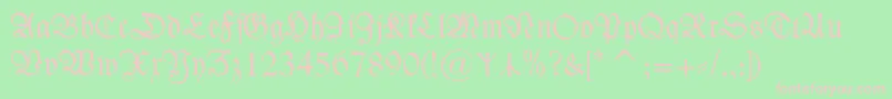 KleistFrakturzierbuchstaben Font – Pink Fonts on Green Background