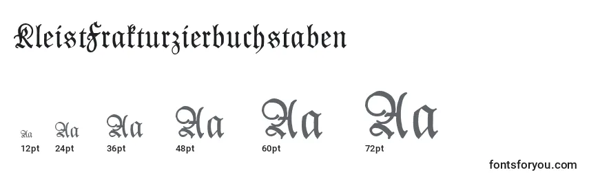 Rozmiary czcionki KleistFrakturzierbuchstaben