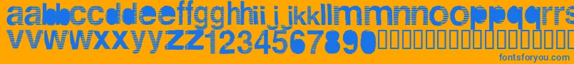 フォントAgnostic – オレンジの背景に青い文字