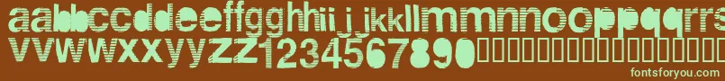 フォントAgnostic – 緑色の文字が茶色の背景にあります。