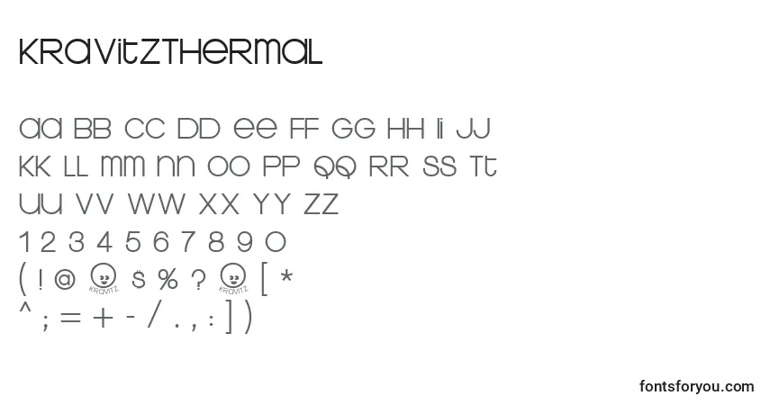A fonte KravitzThermal – alfabeto, números, caracteres especiais