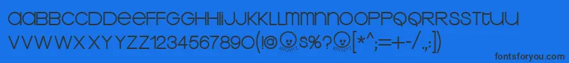 フォントKravitzThermal – 黒い文字の青い背景