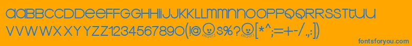 KravitzThermal Font – Blue Fonts on Orange Background