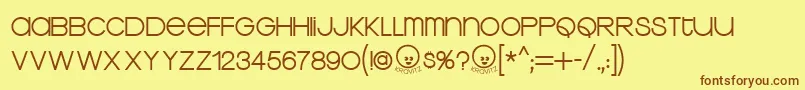 KravitzThermal Font – Brown Fonts on Yellow Background