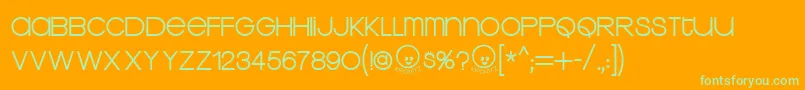 KravitzThermal-Schriftart – Grüne Schriften auf orangefarbenem Hintergrund