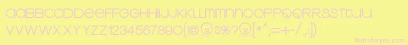 Fonte KravitzThermal – fontes rosa em um fundo amarelo
