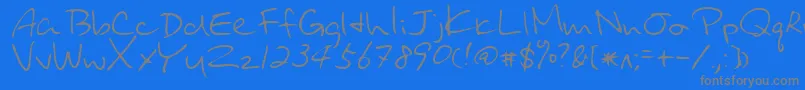 UraraRegular Font – Gray Fonts on Blue Background