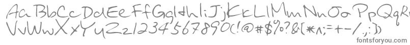 UraraRegular-fontti – harmaat kirjasimet valkoisella taustalla