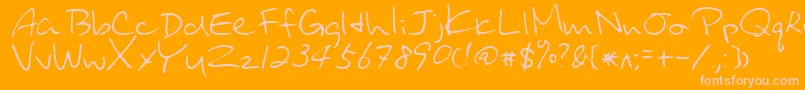 Więcej informacji o czcionce UraraRegular Czcionka UraraRegular – różowe czcionki na pomarańczowym tle