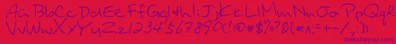 UraraRegular Font – Purple Fonts on Red Background