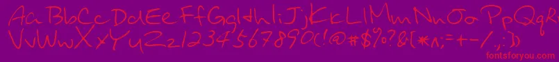 UraraRegular Font – Red Fonts on Purple Background