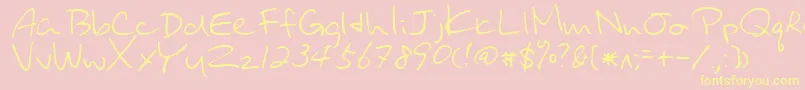 UraraRegular Font – Yellow Fonts on Pink Background