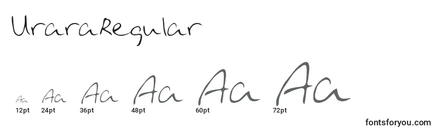 Размеры шрифта UraraRegular
