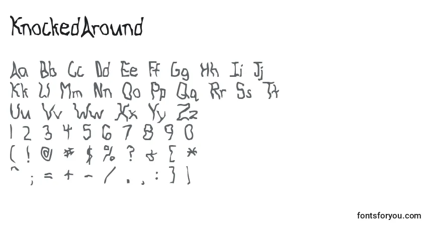 A fonte KnockedAround – alfabeto, números, caracteres especiais
