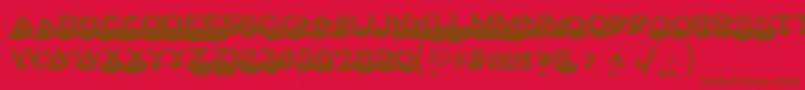 Czcionka Lettersetc – brązowe czcionki na czerwonym tle