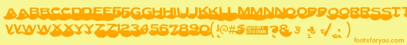 Lettersetc Font – Orange Fonts on Yellow Background