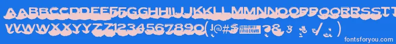 Lettersetc Font – Pink Fonts on Blue Background