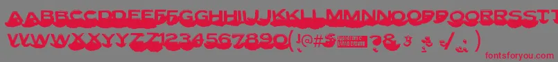 Lettersetc-Schriftart – Rote Schriften auf grauem Hintergrund
