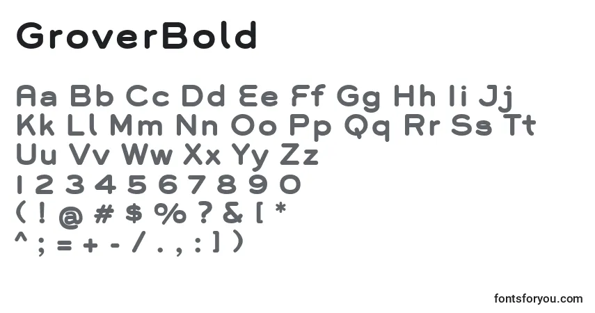 GroverBoldフォント–アルファベット、数字、特殊文字