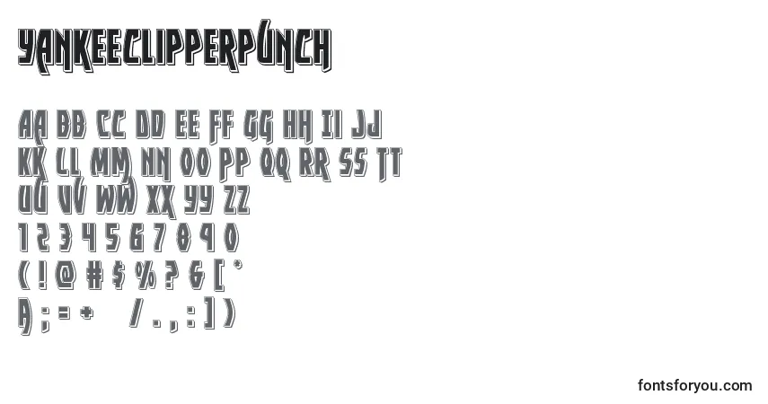 Yankeeclipperpunchフォント–アルファベット、数字、特殊文字