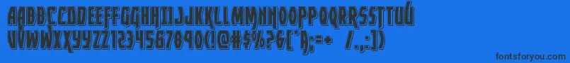 Yankeeclipperpunch-Schriftart – Schwarze Schriften auf blauem Hintergrund