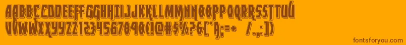 フォントYankeeclipperpunch – オレンジの背景に茶色のフォント