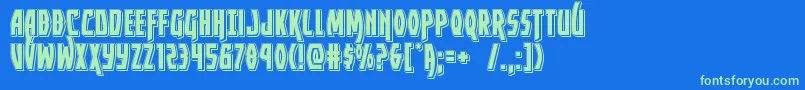 Yankeeclipperpunch Font – Green Fonts on Blue Background