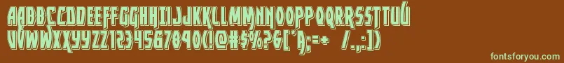 Yankeeclipperpunch Font – Green Fonts on Brown Background