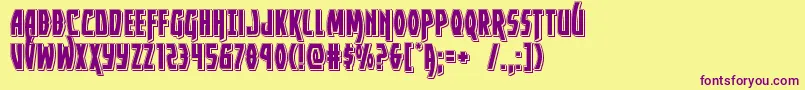 Yankeeclipperpunch-Schriftart – Violette Schriften auf gelbem Hintergrund