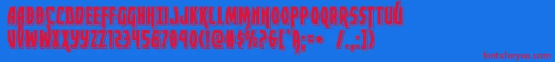 Yankeeclipperpunch-Schriftart – Rote Schriften auf blauem Hintergrund