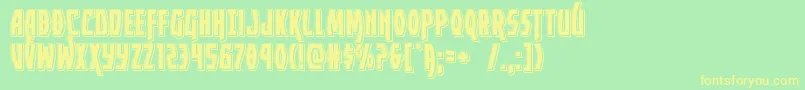 フォントYankeeclipperpunch – 黄色の文字が緑の背景にあります