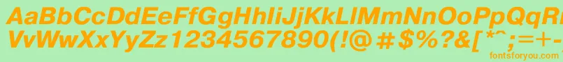 Pragmat9 Font – Orange Fonts on Green Background