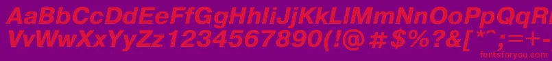 Pragmat9 Font – Red Fonts on Purple Background