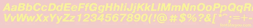 Pragmat9 Font – Yellow Fonts on Pink Background